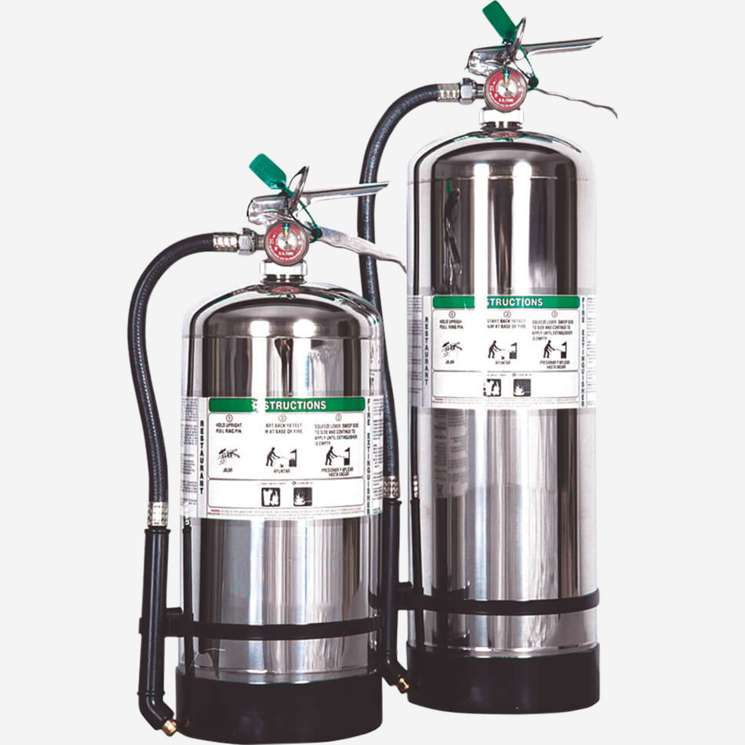 Class K wet chemical fire extinguishers for commercial kitchens